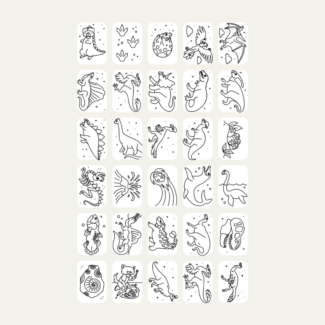 Kidywolf - Kidydraw-mini refill navulling - 60 kaarten dinosaurs and galaxy