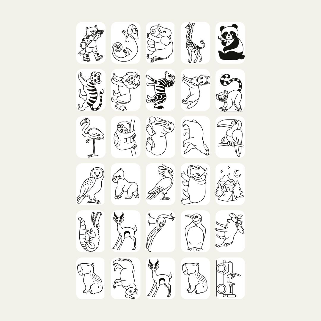 Kidywolf - Kidydraw-mini refill navulling - 60 kaarten One upon a Time & Animals