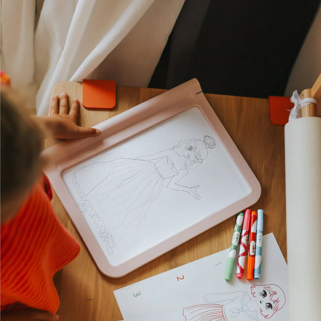 Kidywolf - Kidydraw-pro PINK lichtgevende tekentablet + 4 stiften