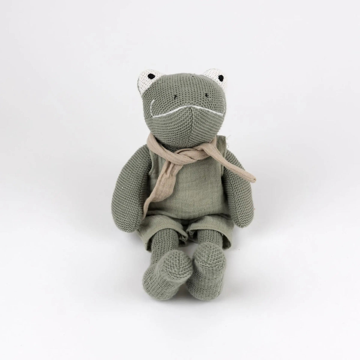 Egmont Toys - Gebreide kikker Jeremy met rammelaar