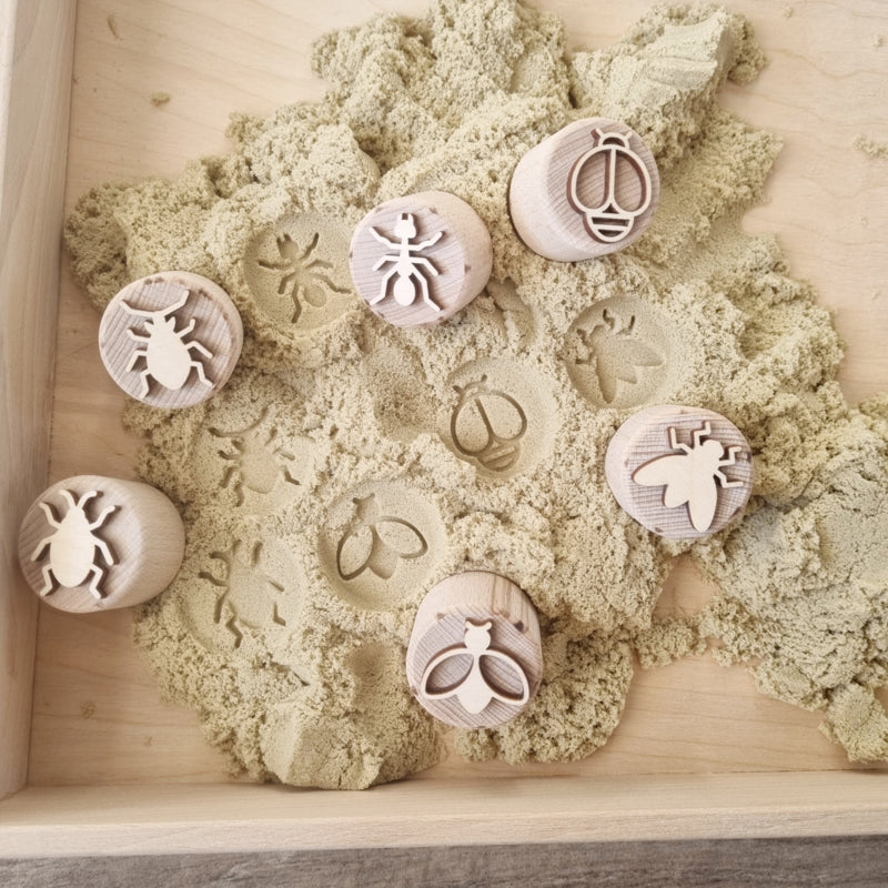 Kiddi - Houten stempelset Insecten - 6 stempels