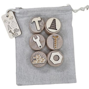 Kiddi - Houten stempelset Constructie