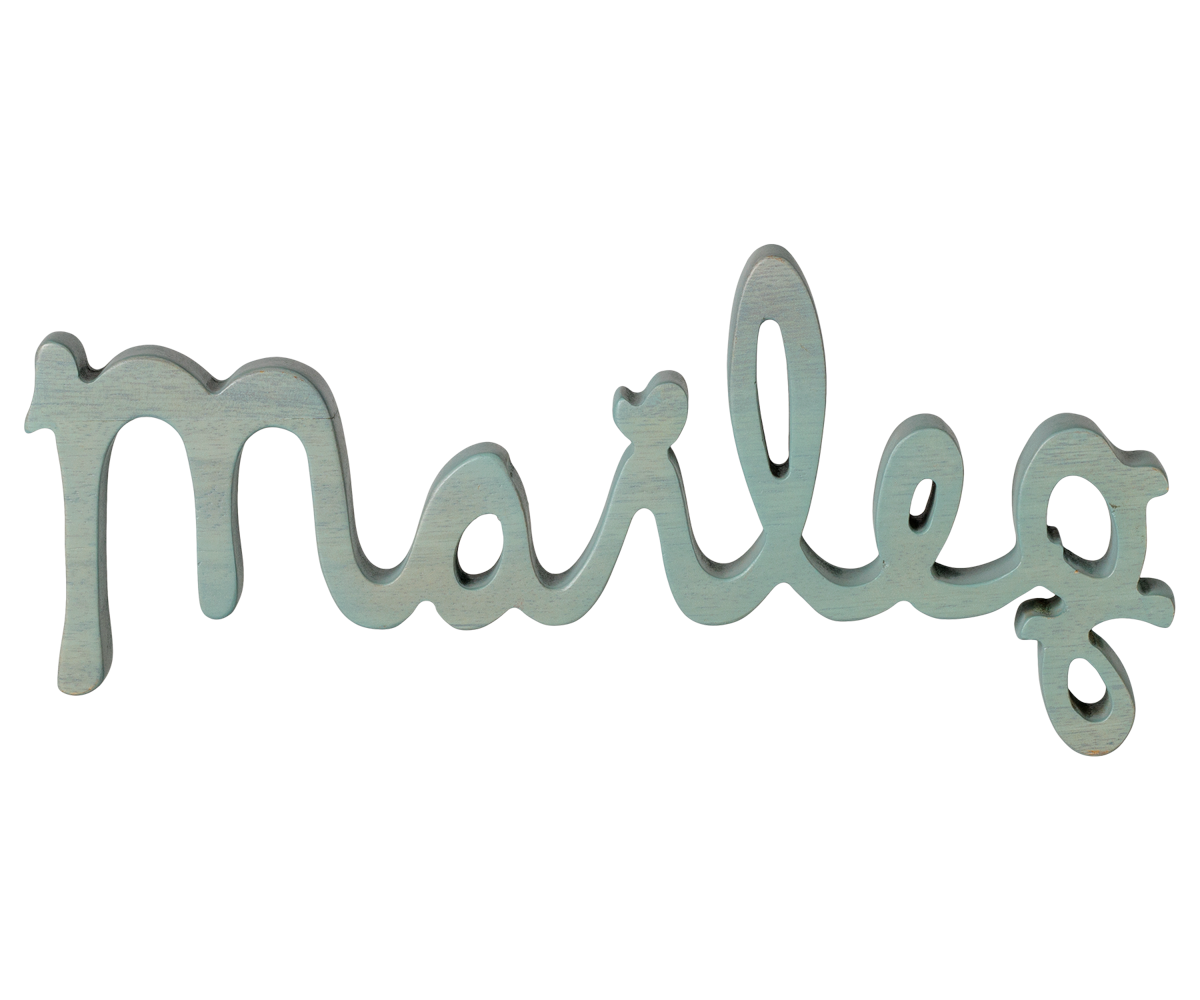 Maileg - Houten Tafellogo - Dusty Blue