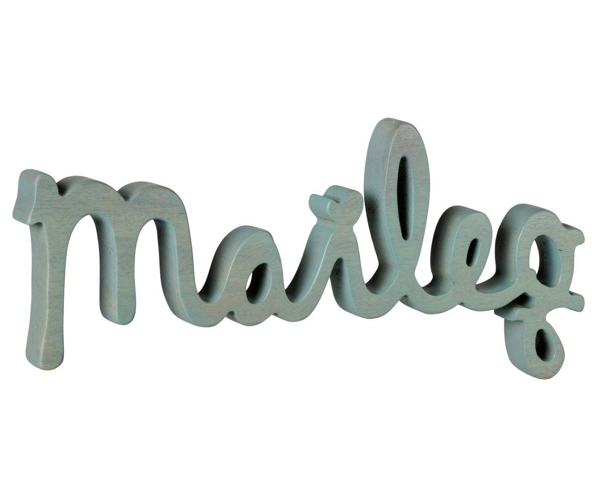 Maileg - Houten Tafellogo - Dusty Blue