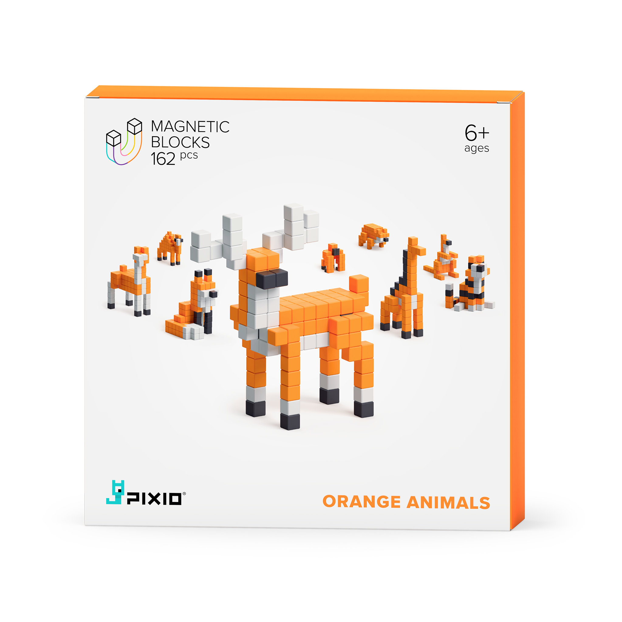 Pixio - Story Orange Animals - 162 magneetblokjes