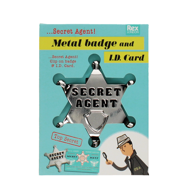 Rex London - Metalen badge en ID-kaart Secret Agent
