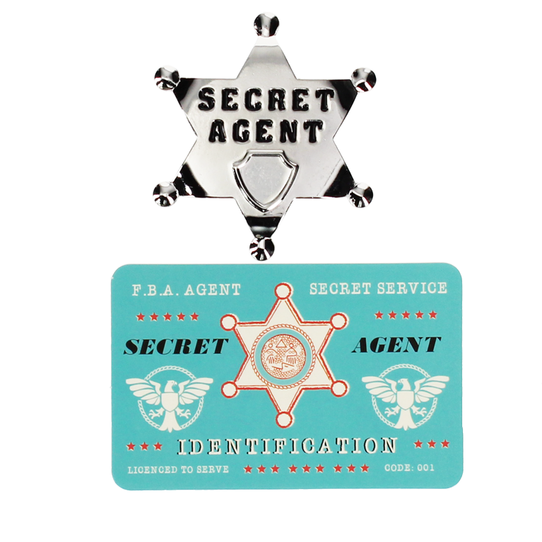 Rex London - Metalen badge en ID-kaart Secret Agent