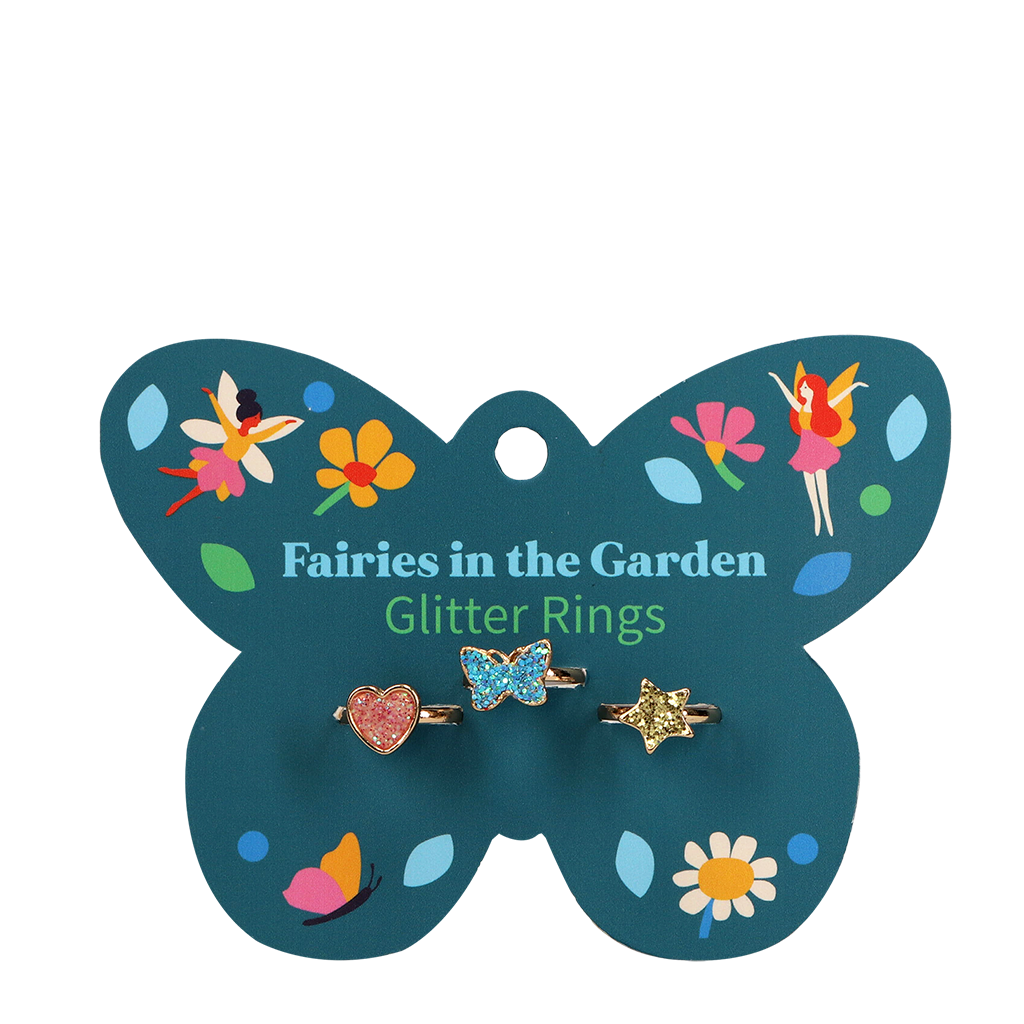 Rex London - Glitter ringen (set van 3) Fairies in the Garden
