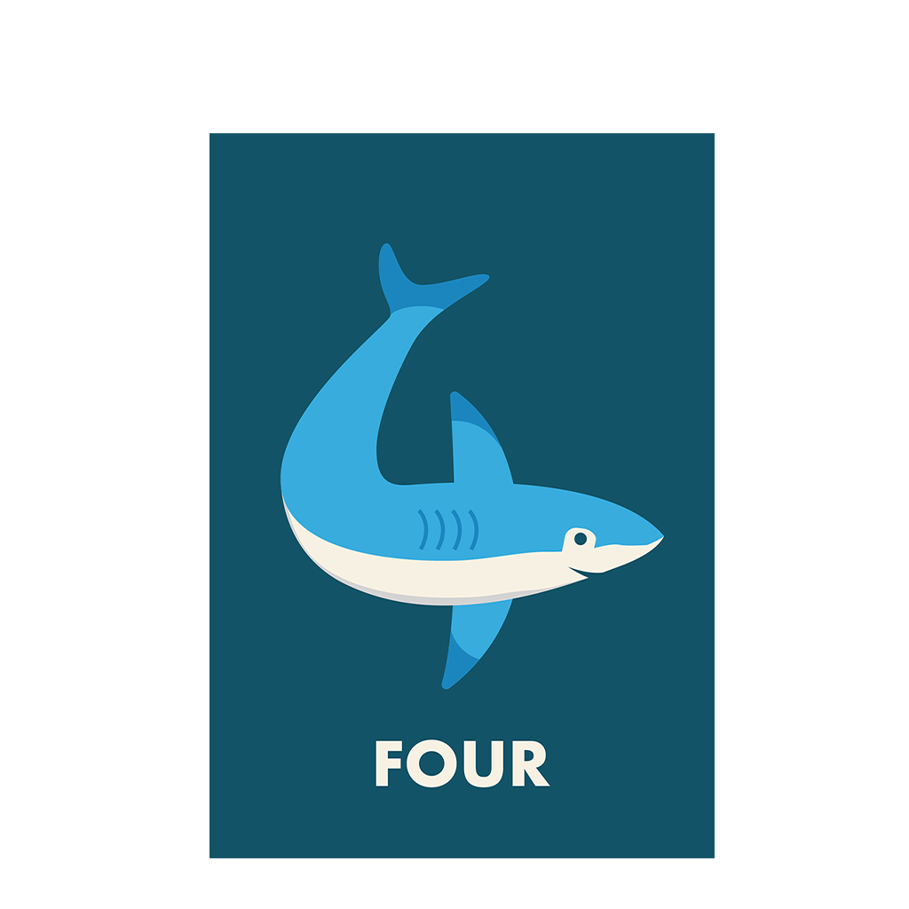 Rex London - Verjaardagskaart Haai 'four'