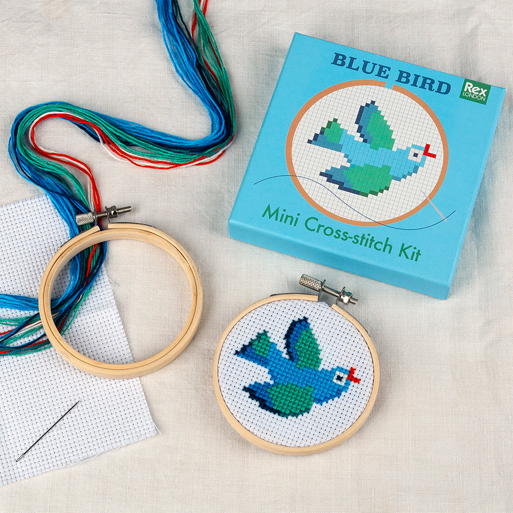 Rex London - Mini Borduursetje Blauwe Vogel