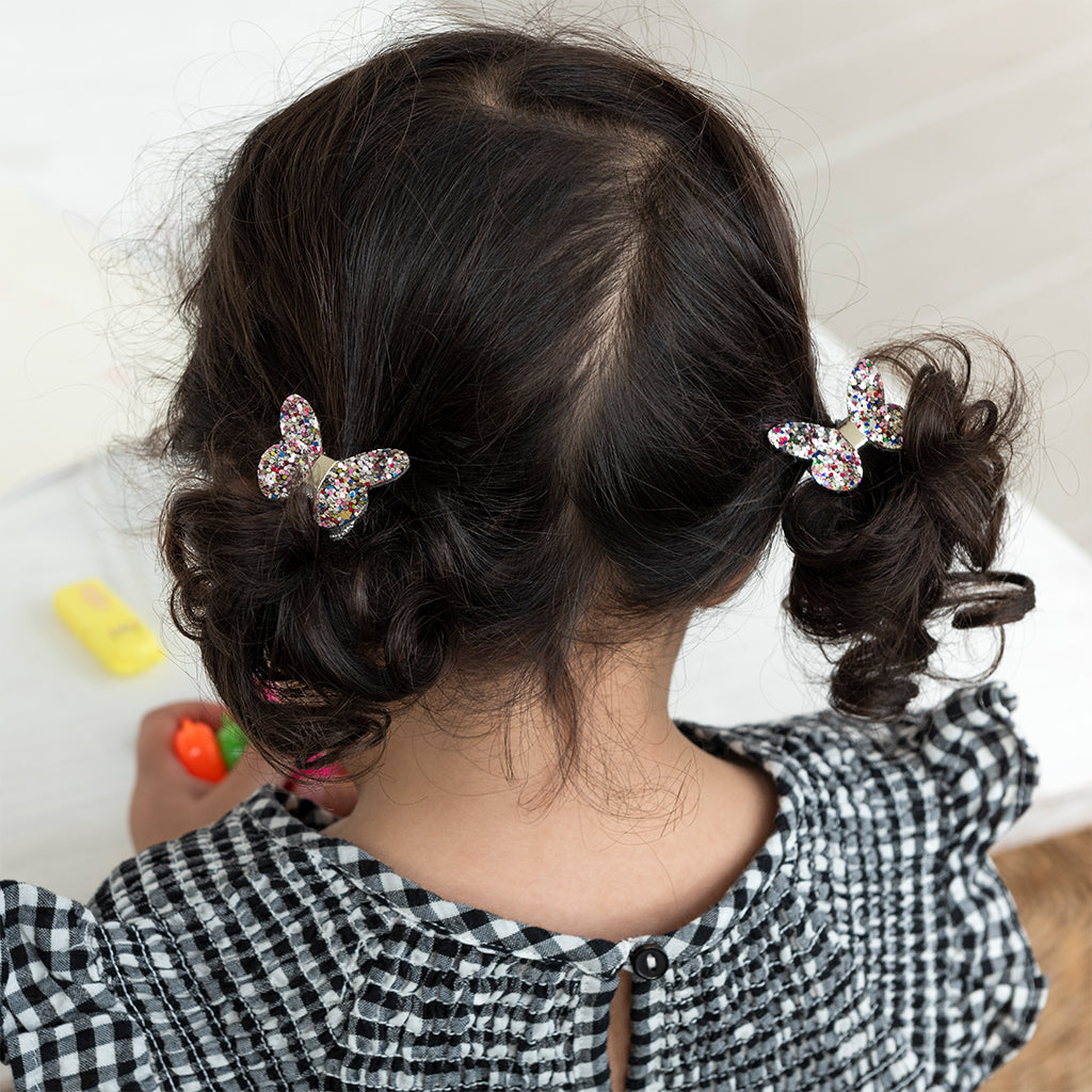 Rex London - Glitter haarelastiekjes vlinders Fairies in the Garden (set van 4)