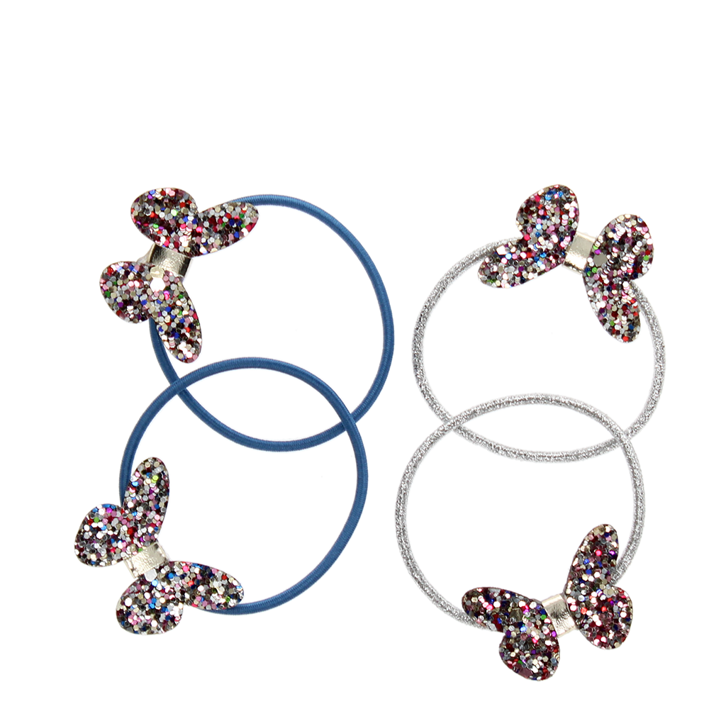 Rex London - Glitter haarelastiekjes vlinders Fairies in the Garden (set van 4)