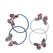 Rex London - Glitter haarelastiekjes vlinders Fairies in the Garden (set van 4)