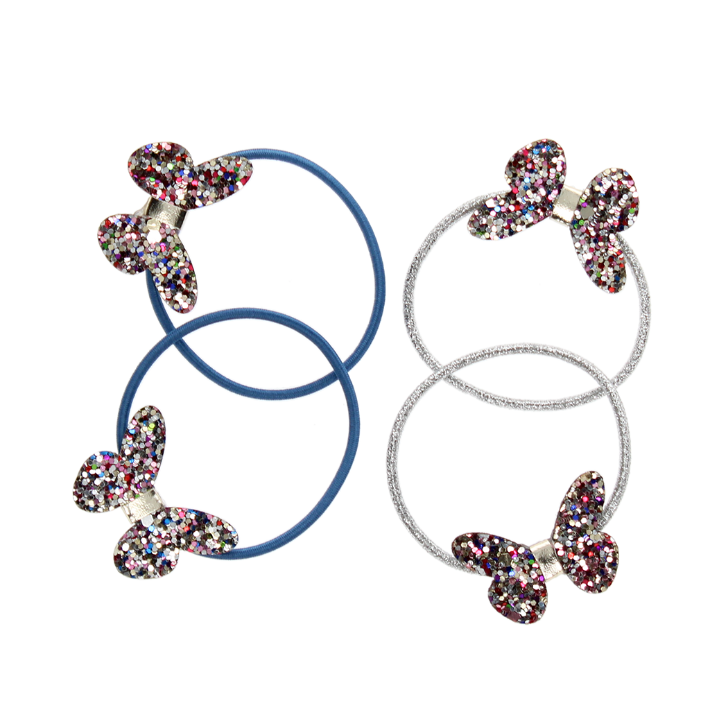 Rex London - Glitter haarelastiekjes vlinders Fairies in the Garden (set van 4)
