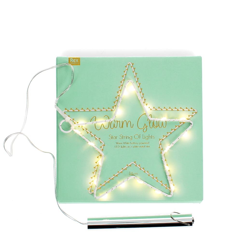 Rex London - Kleine metalen ster LED-lamp 14 cm