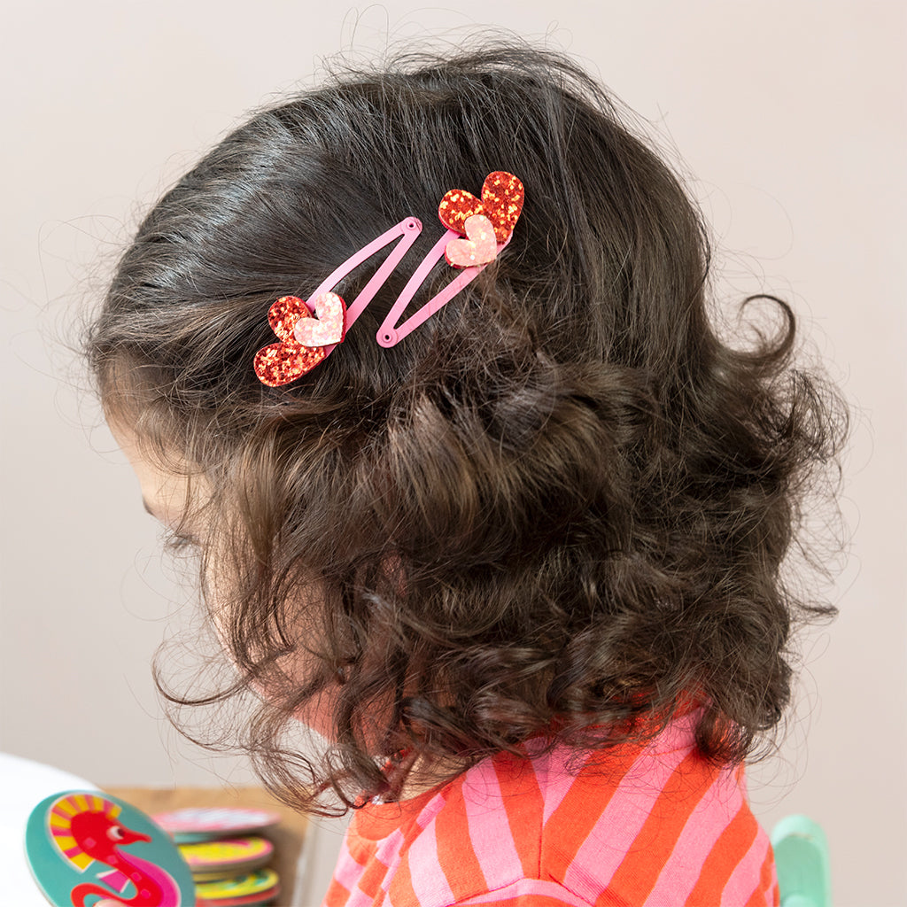 Rex London - Glitter Haarspeldjes Love Hearts (set van 2)