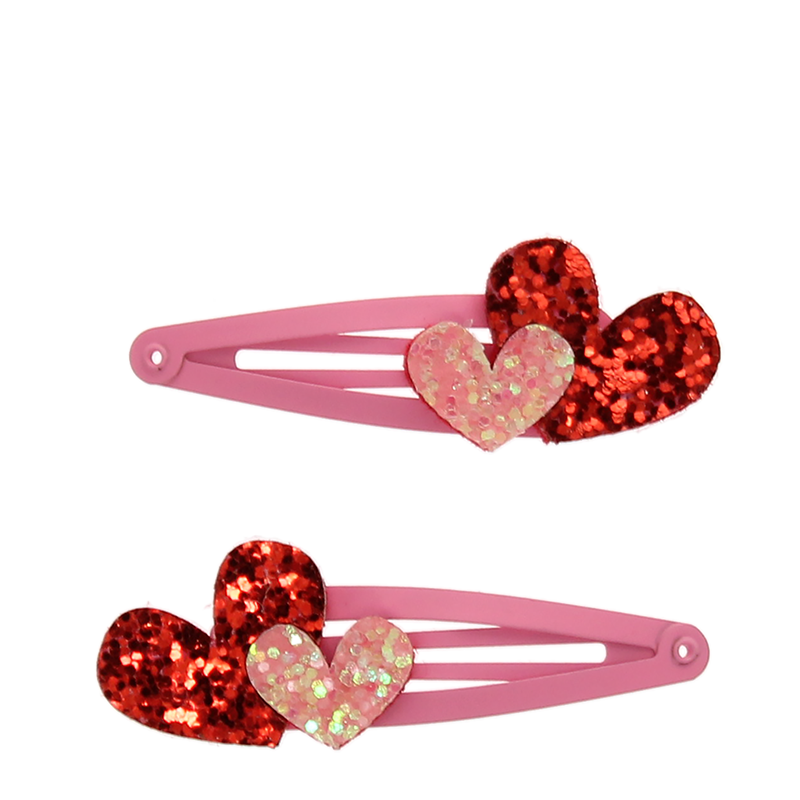 Rex London - Glitter Haarspeldjes Love Hearts (set van 2)