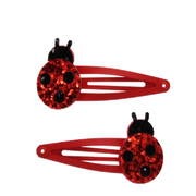 Rex London - Glitter haarspeldjes (set van 2) - Lieveheersbeestje