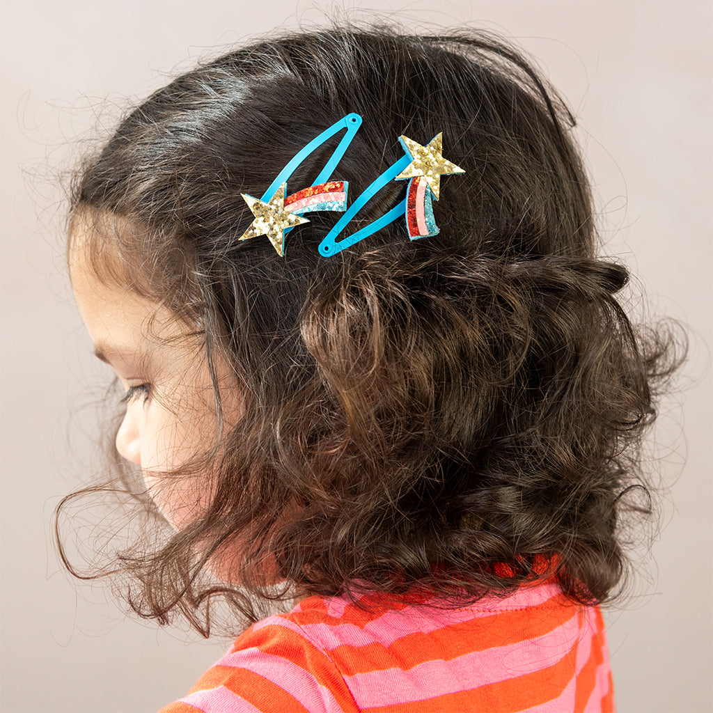 Rex London - Glitter haarspeldjes (set van 2) - Vallende ster