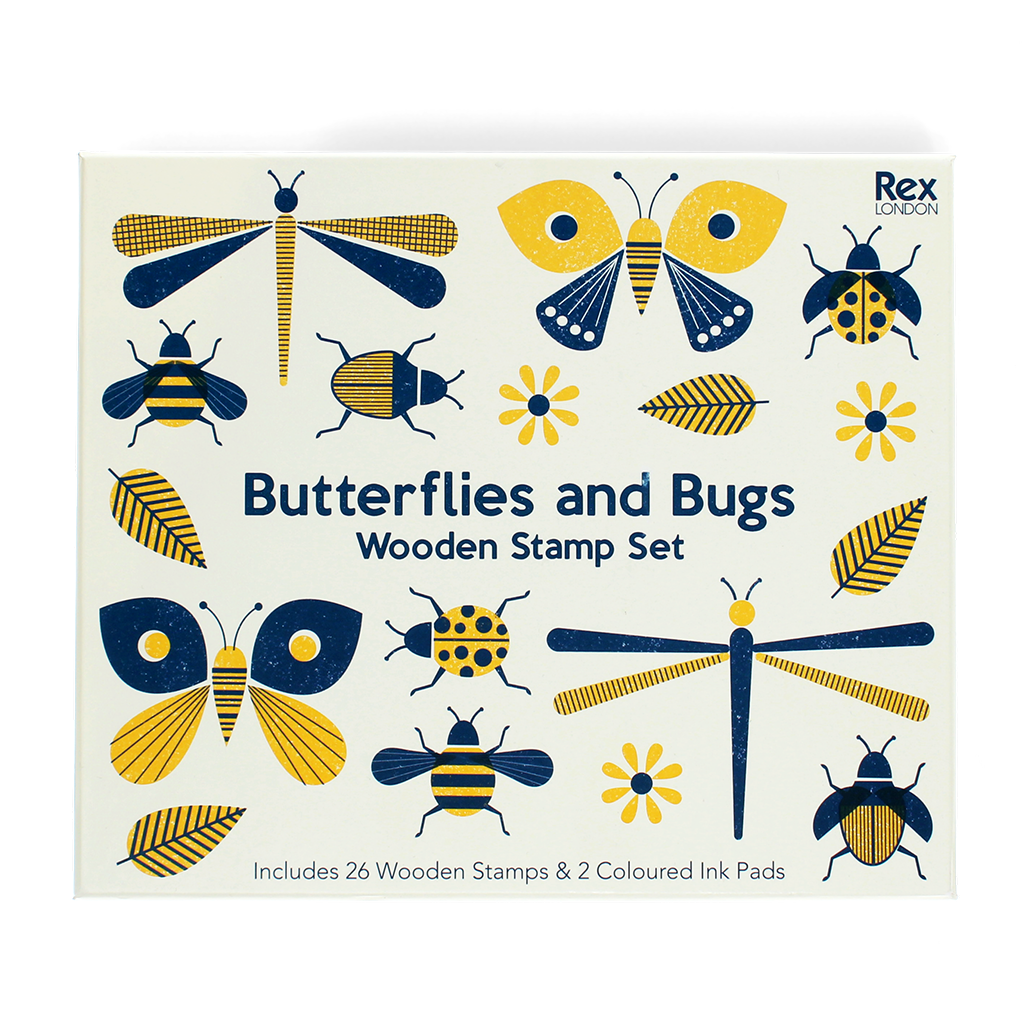 Rex London - Houten stempelset Vlinders en Insecten