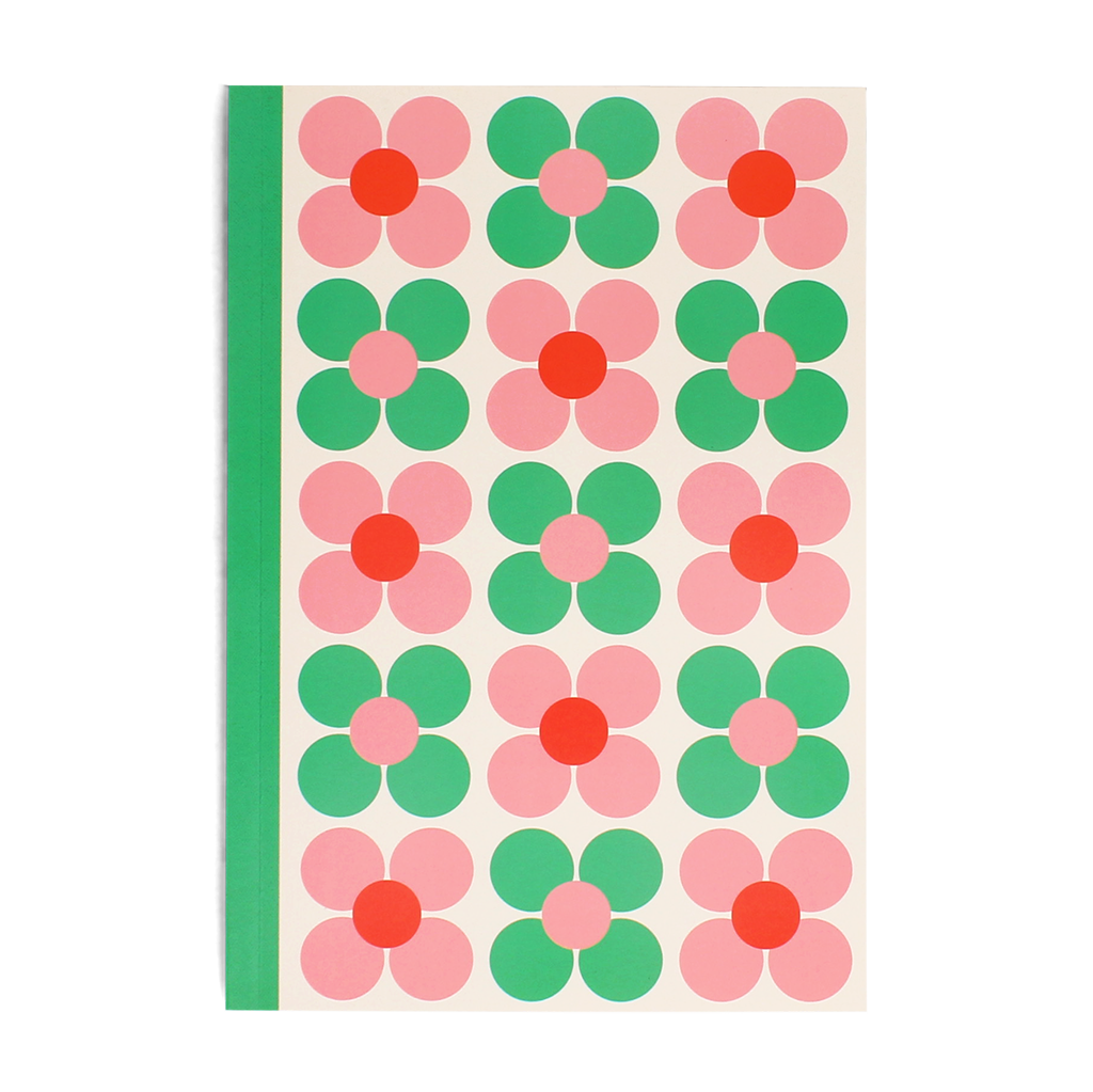 Rex London - A5 Notitieboek Roze en Groen Daisy