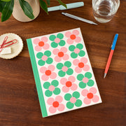 Rex London - A5 Notitieboek Roze en Groen Daisy