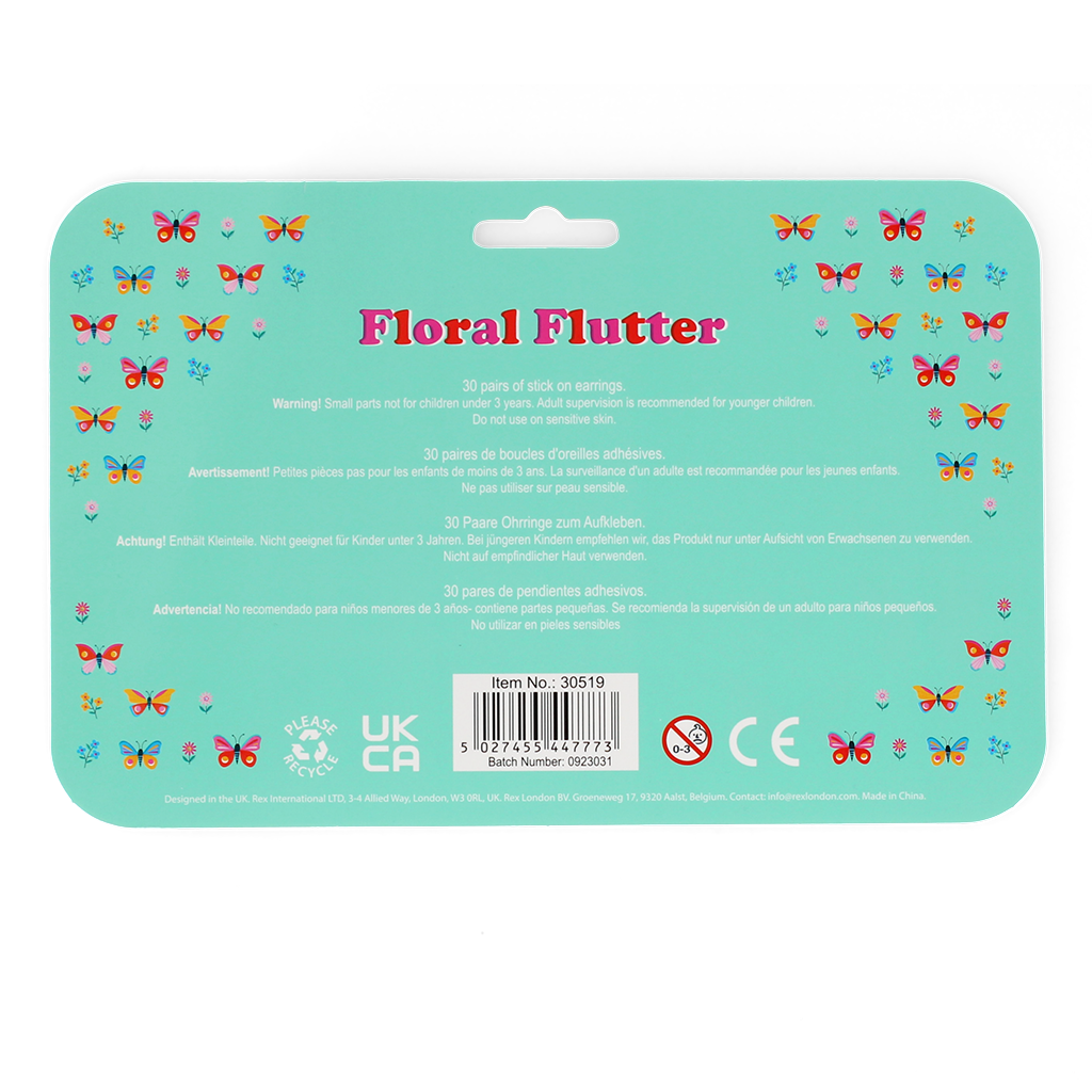 Rex London - Plakoorbelletjes (30 paar) - Floral Flutter