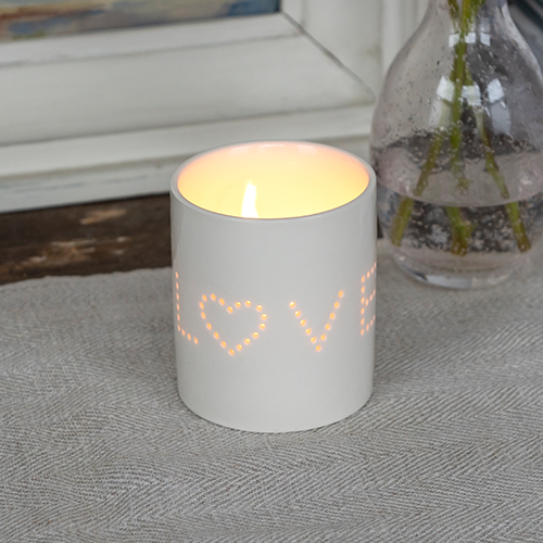 Rex London - Keramiek Waxinelichthouder Love