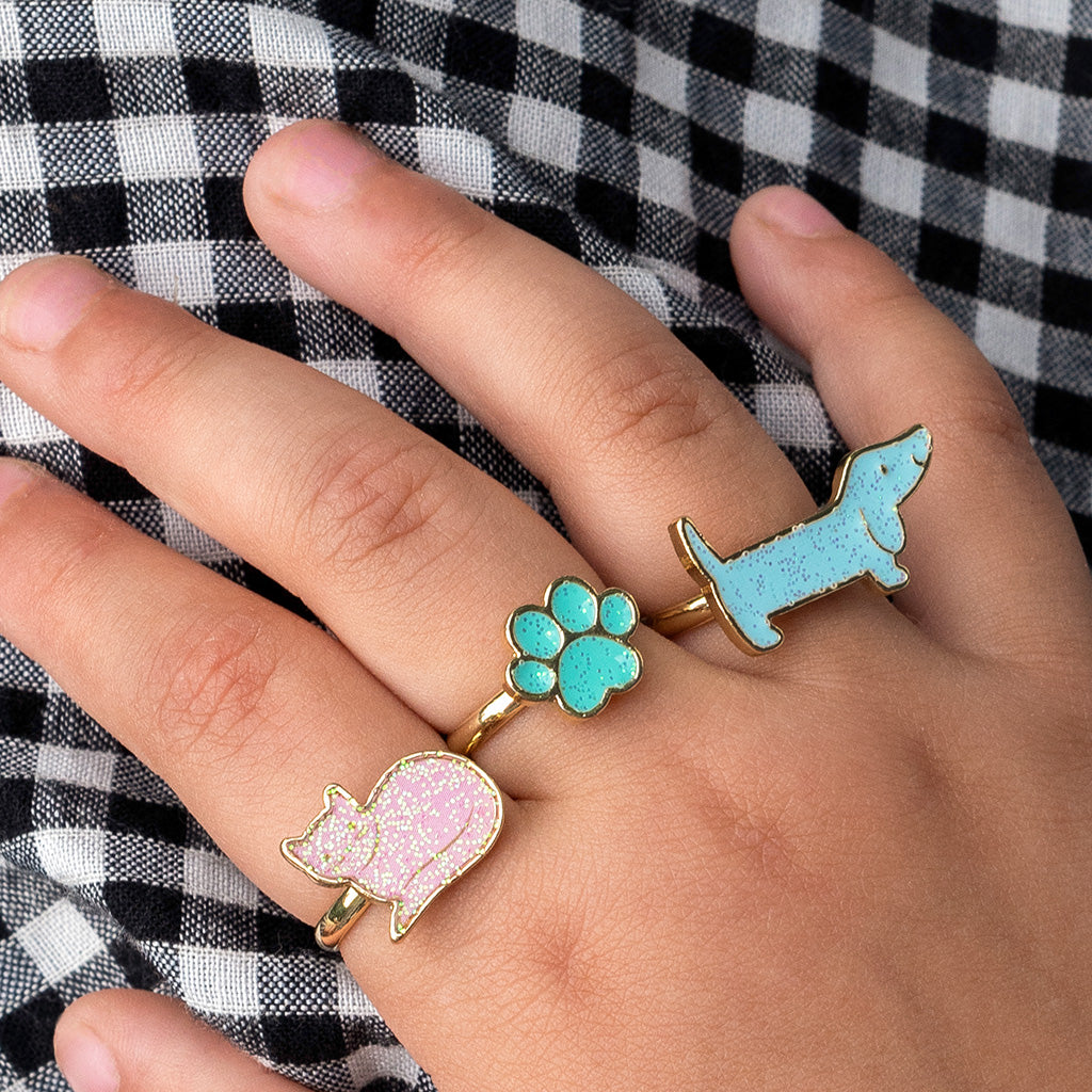 Rex London - Glitter Ringen (set van 3) - Hond & Kat