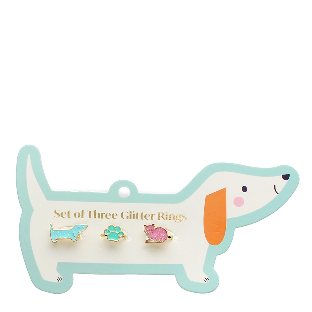 Rex London - Glitter Ringen (set van 3) - Hond & Kat
