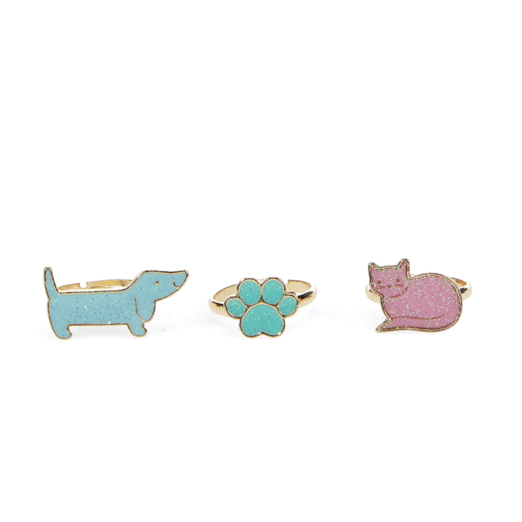 Rex London - Glitter Ringen (set van 3) - Hond & Kat