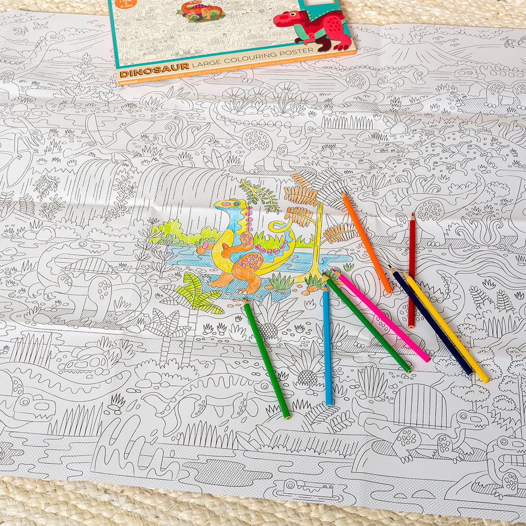 Rex London - Grote Kleurposter met Potloden Baby Dino's