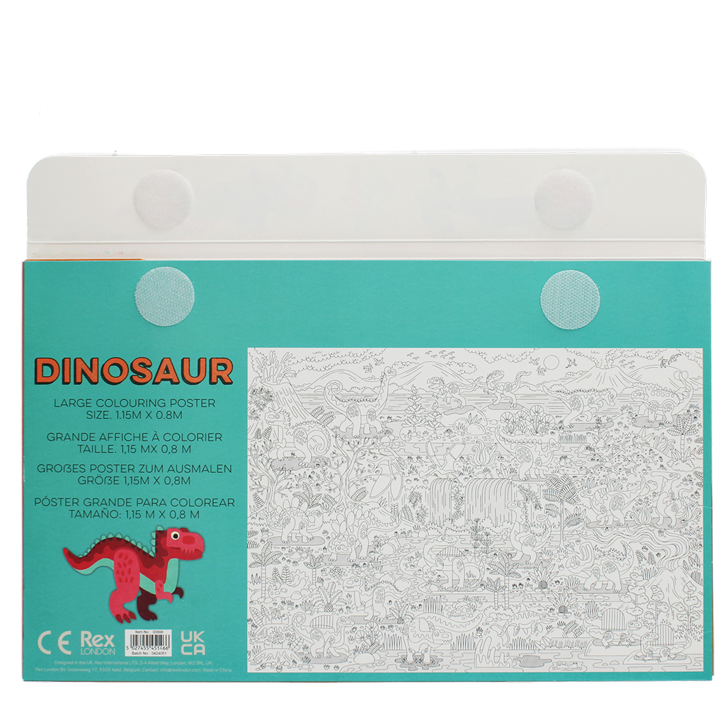 Rex London - Grote Kleurposter met Potloden Baby Dino's