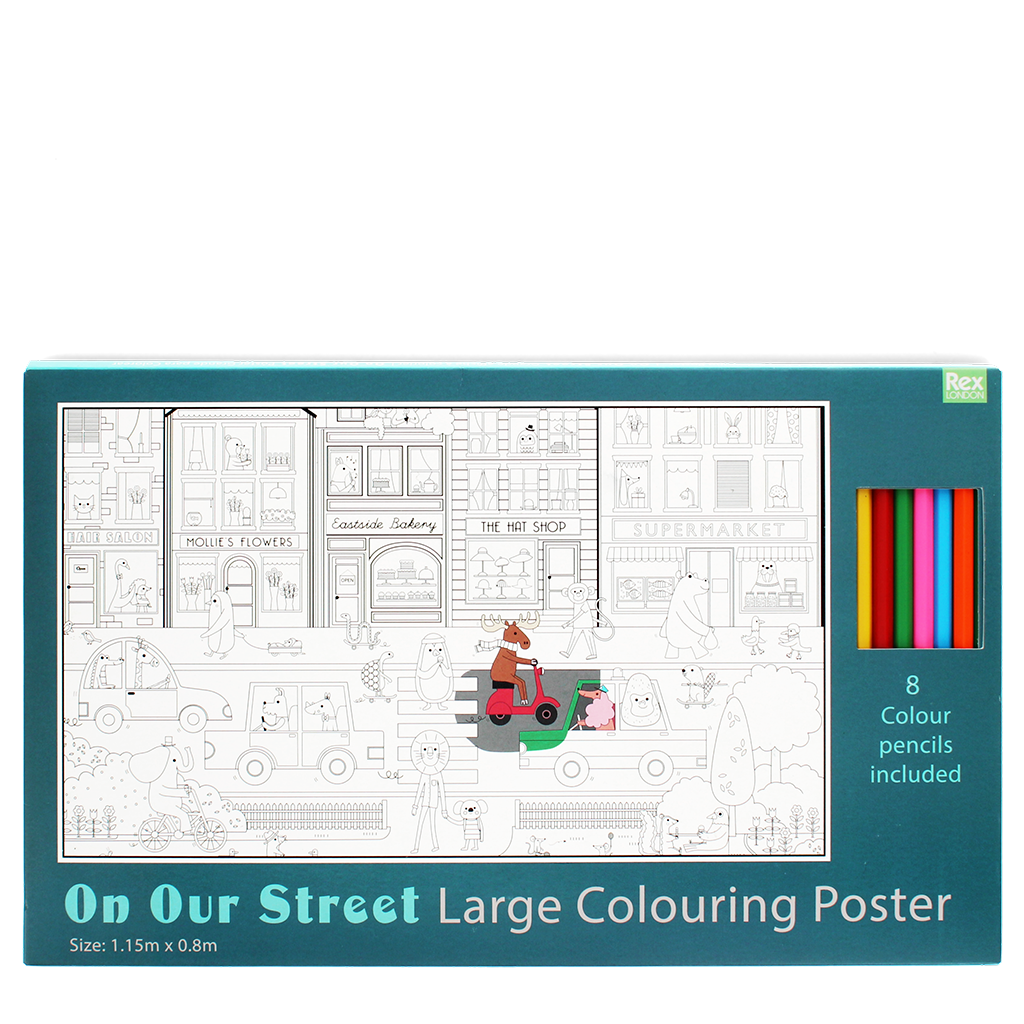 Rex London - Grote Kleurposter met Potloden In Onze Straat
