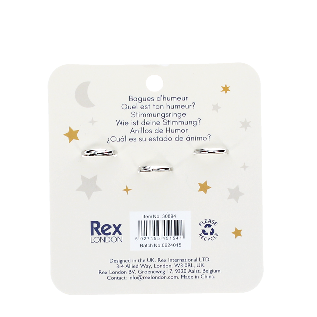 Rex London - Stemmingsringen Set Hart, Ster & Maan (3 stuks)