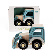Rex London - Houten Duwspeelgoed Graafmachine Blauw