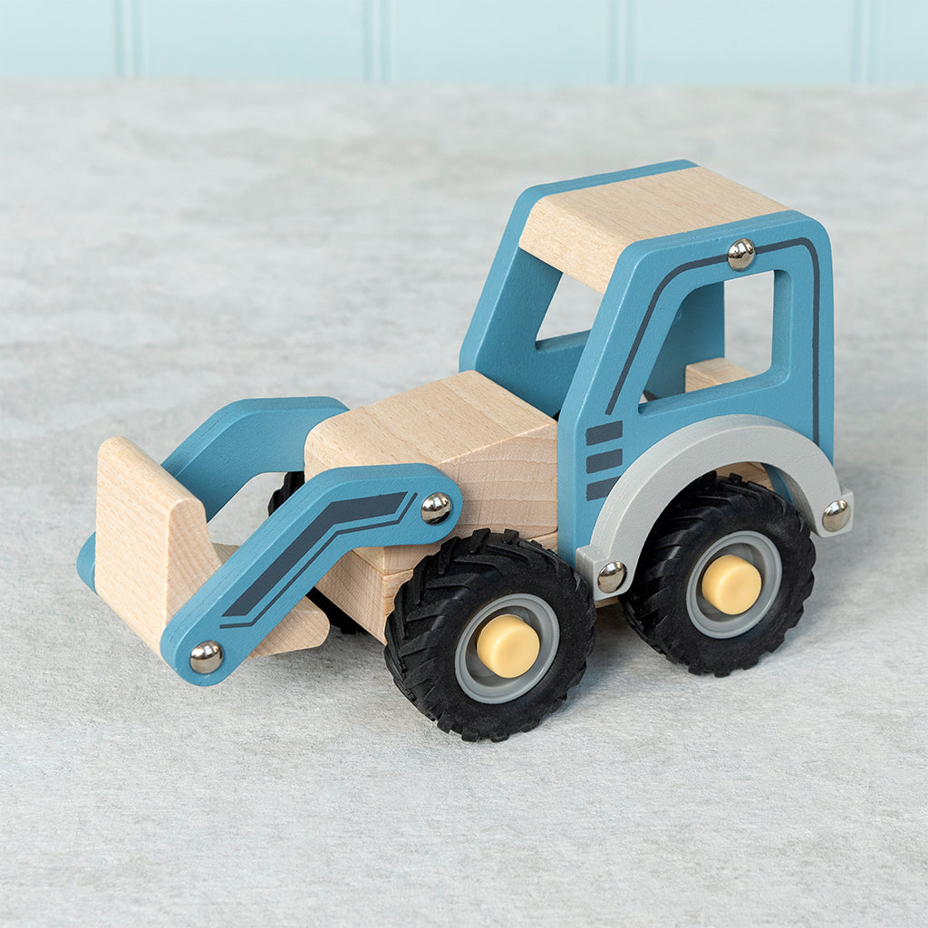 Rex London - Houten Duwspeelgoed Graafmachine Blauw