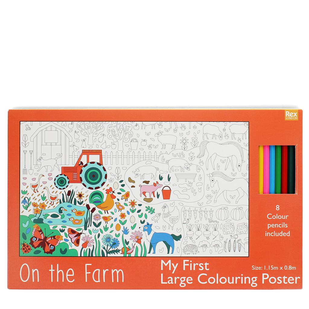 Rex London - Grote Kleurposter met Potloden Boerderij