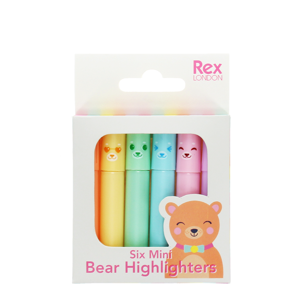 Rex London - Mini markeerstiften Beer (set van 6)