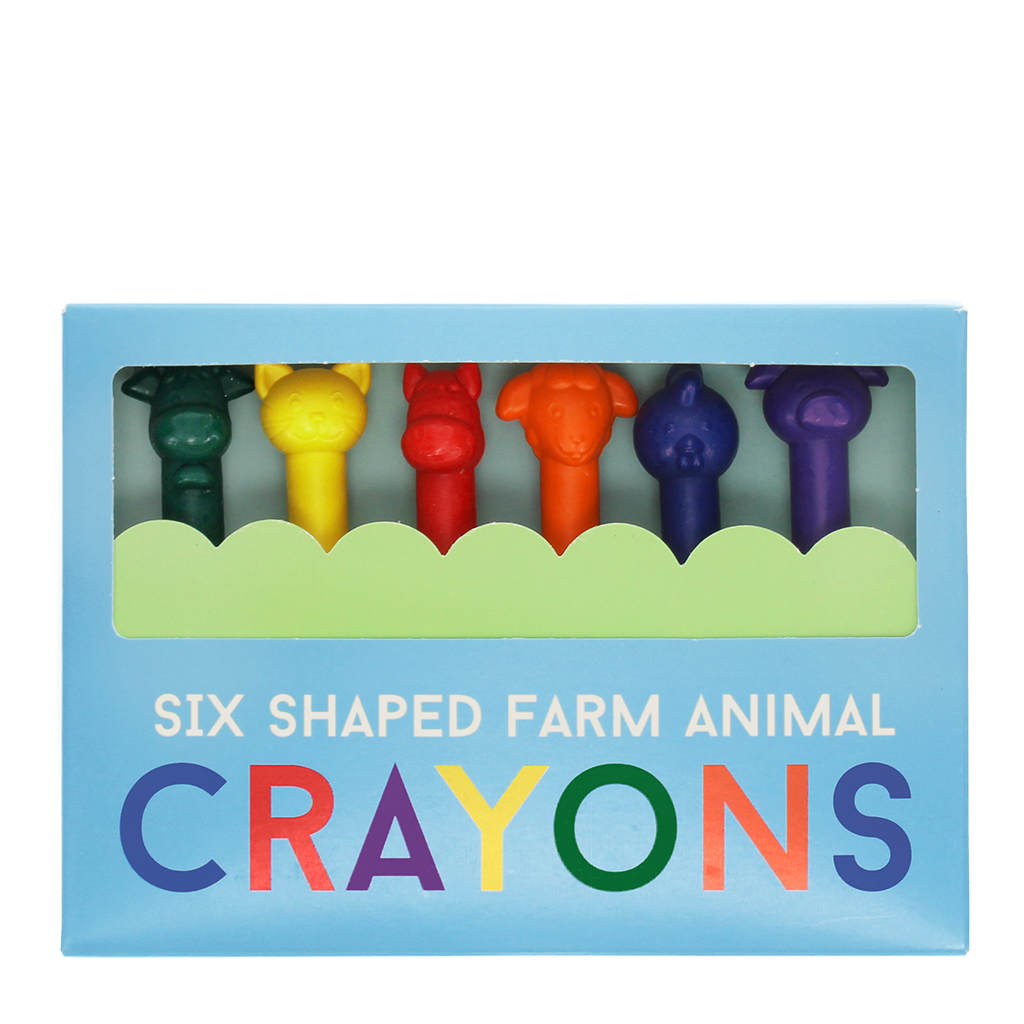 Rex London - Kleurkrijtjes met dierenkopjes (set van 6)