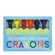 Rex London - Kleurkrijtjes met dierenkopjes (set van 6)