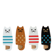 Rex London - Mini houten knijpertjes Katten (set van 4)