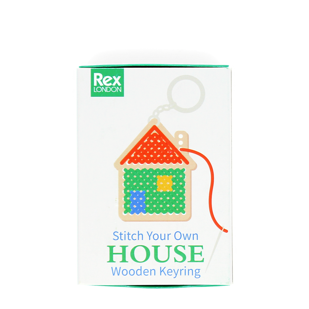 Rex London - Borduur je eigen houten sleutelhanger Huisje