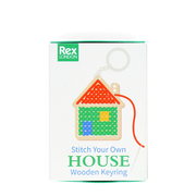 Rex London - Borduur je eigen houten sleutelhanger Huisje