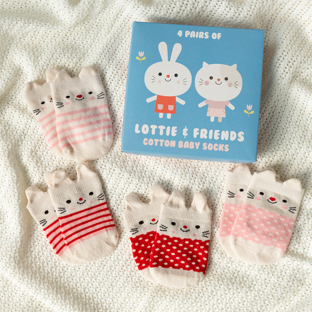 Rex London - Babysokjes (4 paar) - Lottie and Friends