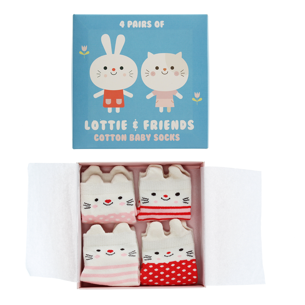 Rex London - Babysokjes (4 paar) - Lottie and Friends