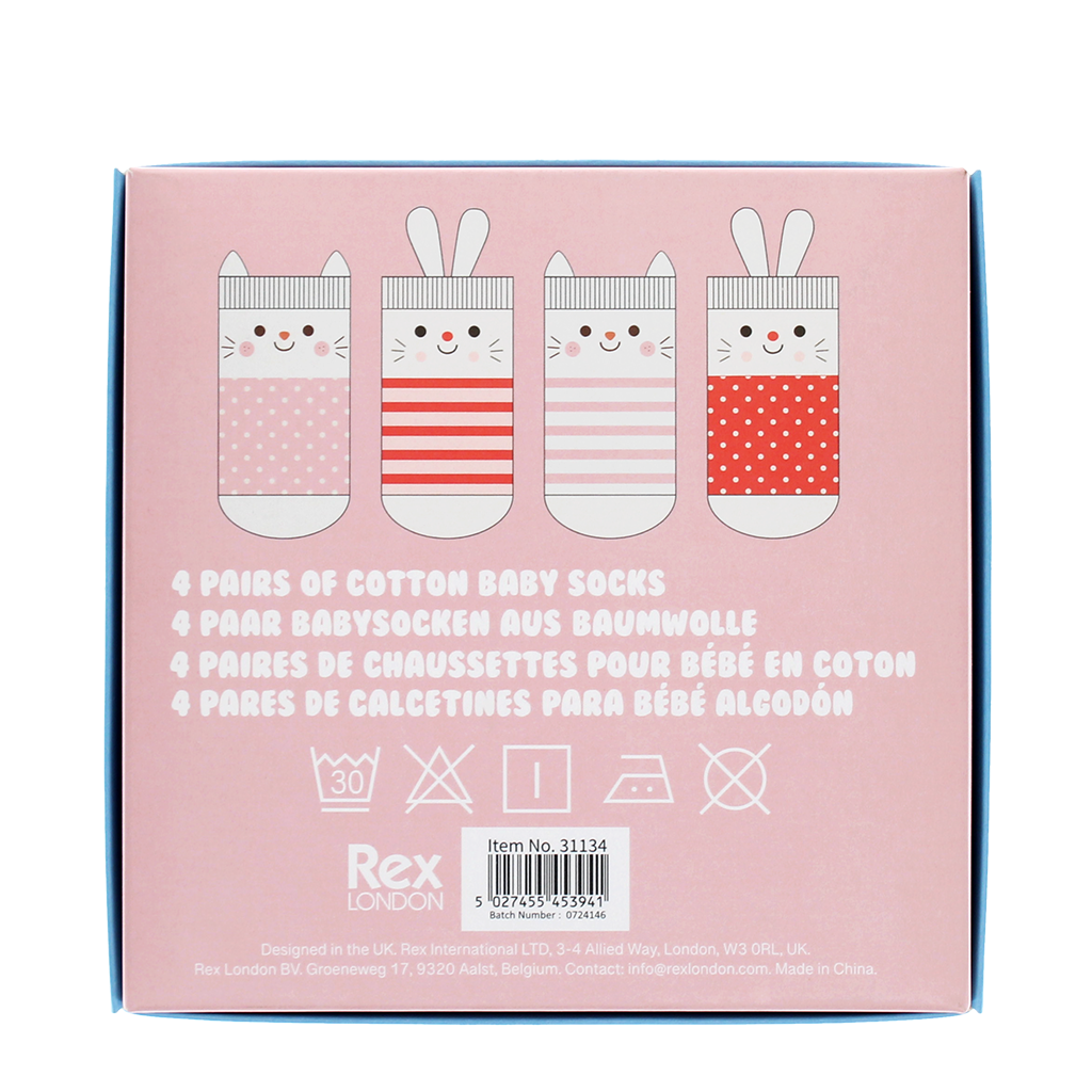 Rex London - Babysokjes (4 paar) - Lottie and Friends