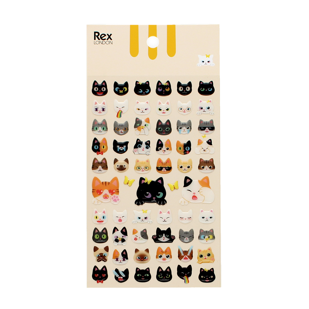 Rex London - 3D Stickers Grappige Katten