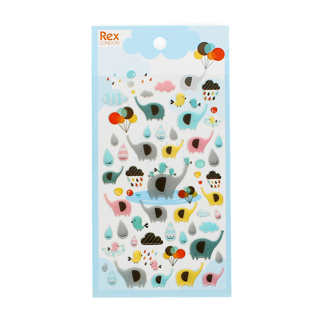 Rex London - 3D Stickers Olifant Regenfeestje