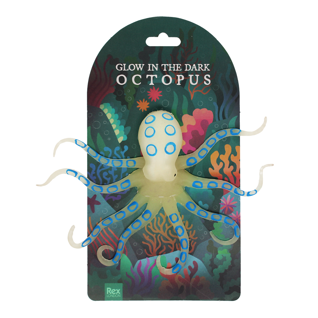 Rex London - Knijpspeelgoed Octopus Glow in the Dark